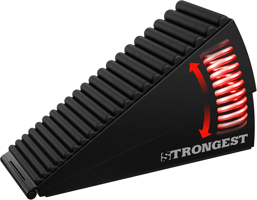 STRONGEST HOME Heavy Duty Door Stopper 3 in Adjustable Non-Slip Chrome