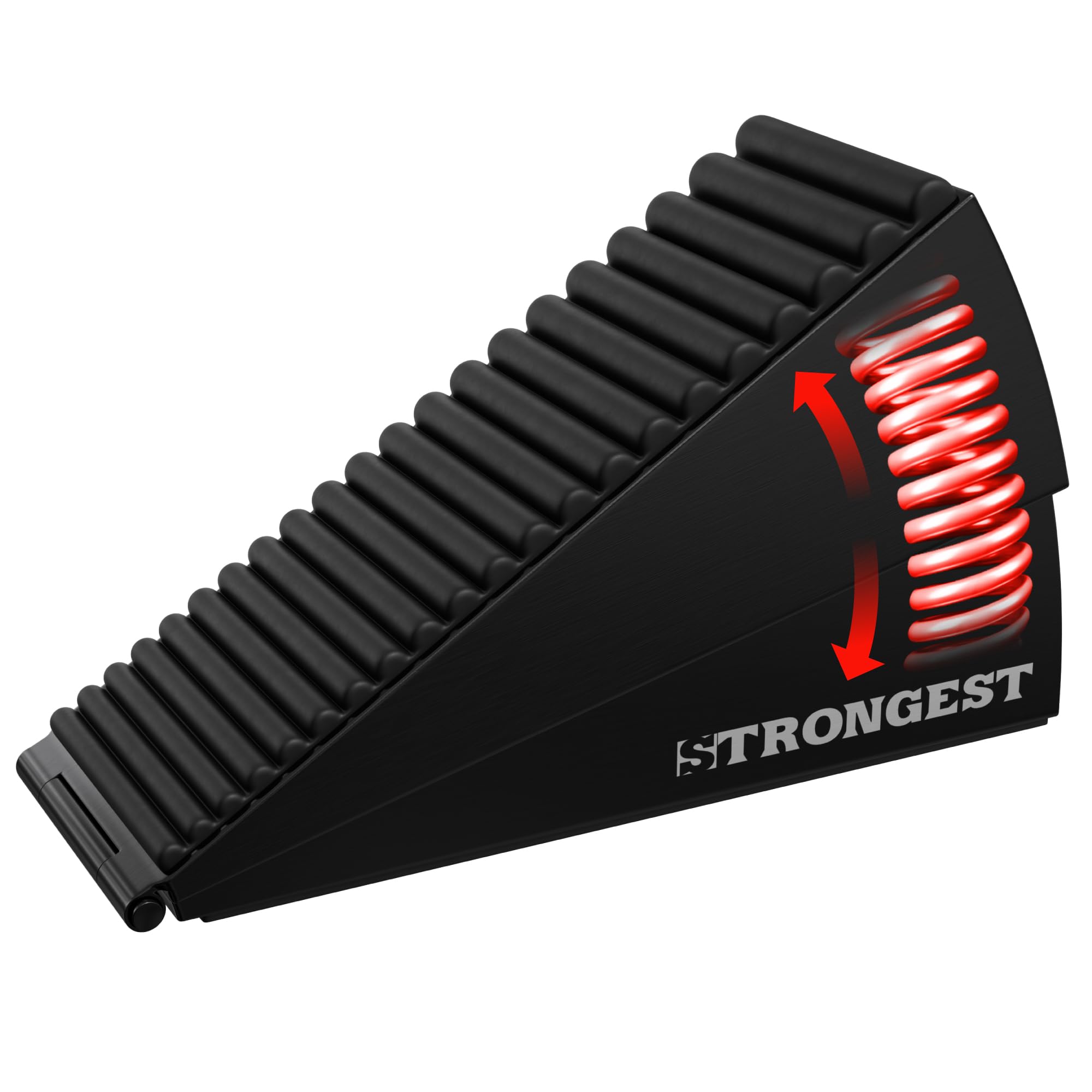 Photo 1 of Strongest Home XL Adjustable Door Stopper with Spring – Heavy Duty Wedge for Oversized, Thick & Heavy Doors, Anti-Slip Rubber Grip, Commercial, Home & Outdoor Use on Carpet, Wood & Tile - Black
