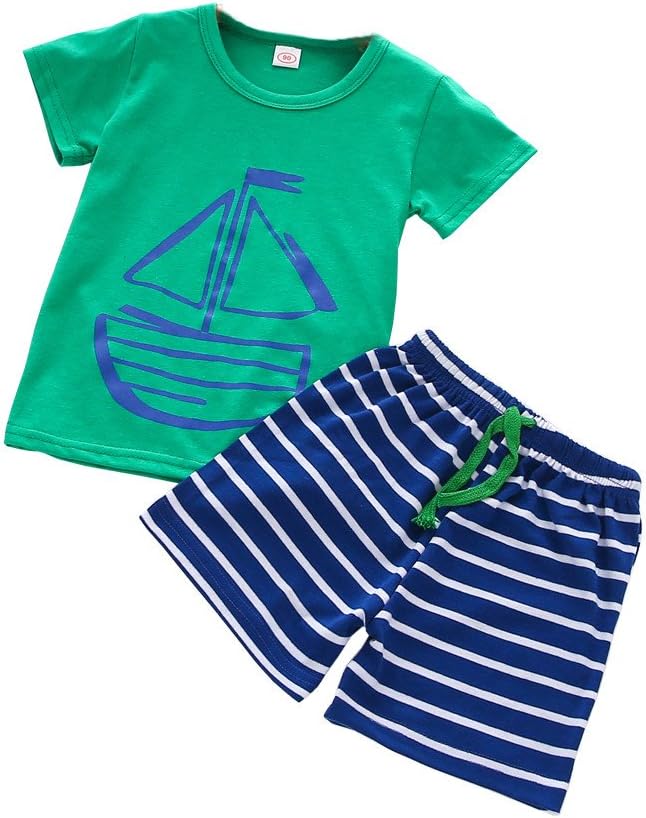 Zerototens Toddler Baby Boy Summer Clothing Sets for 0-6 Years Old Kids, The Boy Print Pattern Tshirt and Short Pants Clothing Suit Casual Party Sportwear Tracksuit