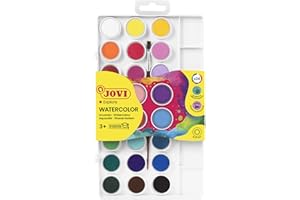 Jovi Watercolor Paint Set; Box of 24 with Brush