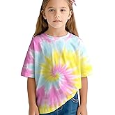 RPWZRCB Kids Tie Dye Shirts for Boys Girls Outfit Clothes 6-16 Years Children Hippies Short Sleeve Tees Tie-Dye T Shirt