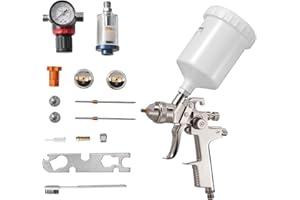 VEVOR LVLP Air Spray Gun, Gravity Feed Paint Sprayer Gun with 3 Nozzles (1.3/1.4/1.7mm), 600ml Capacity Automotive Paint Spra