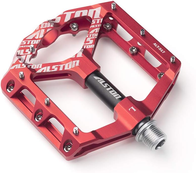 MDEAN Non-Slip Mountain Bike Pedals,Ultra Strong Colorful Cr-Mo CNC Machined 9/16" 3 Sealed Bearings for Road BMX MTB Fixie Bikes