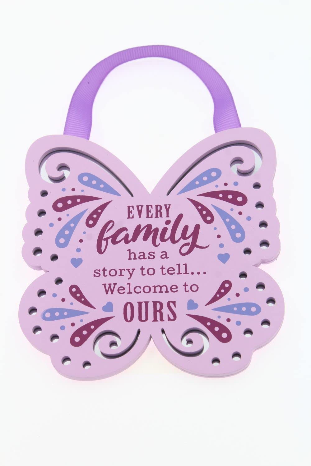 Story to Tell Reflective Words Hanging Plaque with Ribbon Wooden Hanger Gift 00200040030