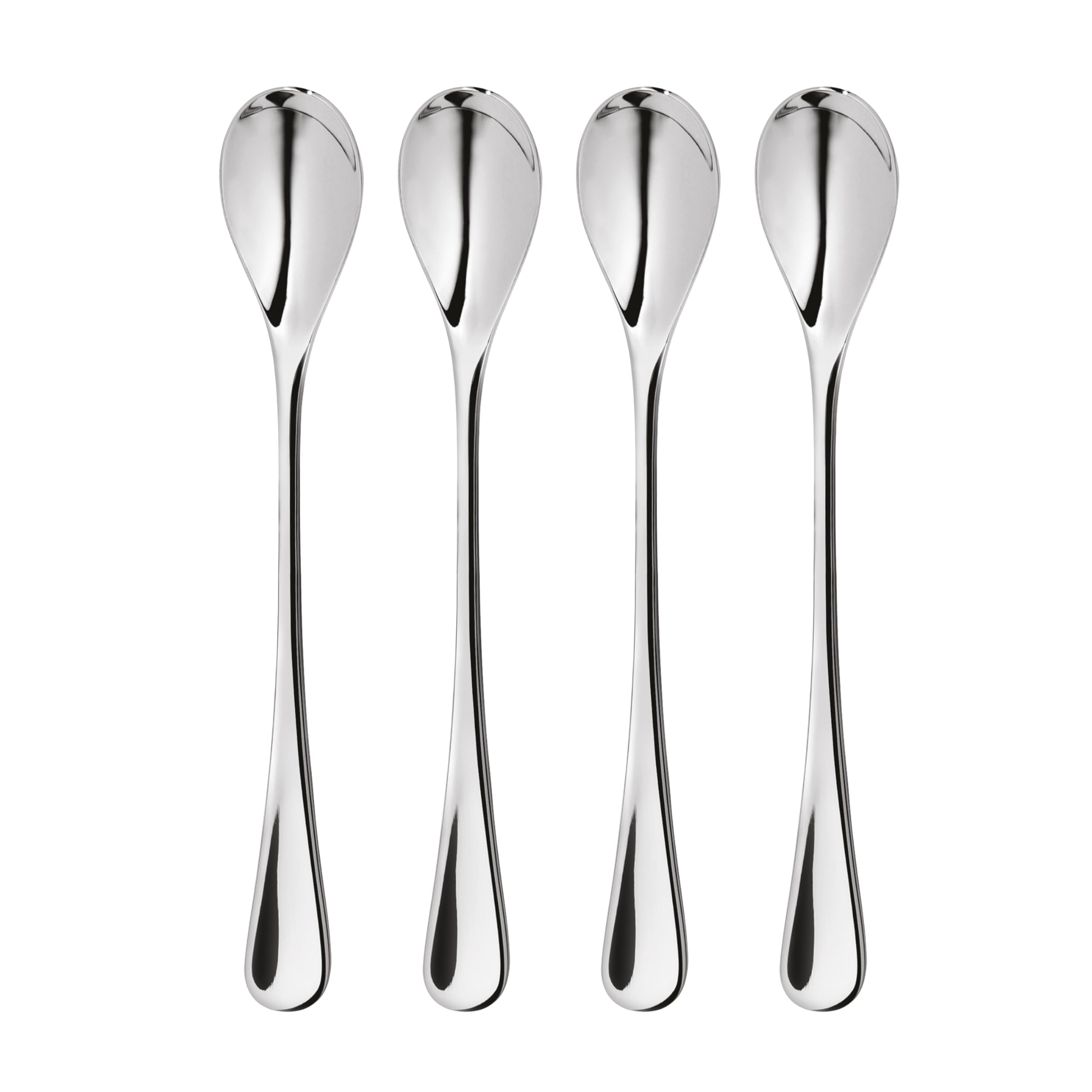 Robert Welch RW2 Bright Long Handled Spoon, Set of 4. Suitable for Latte, jam and ice Cream. Made from Stainless Steel. Dishwasher Safe. — image 1