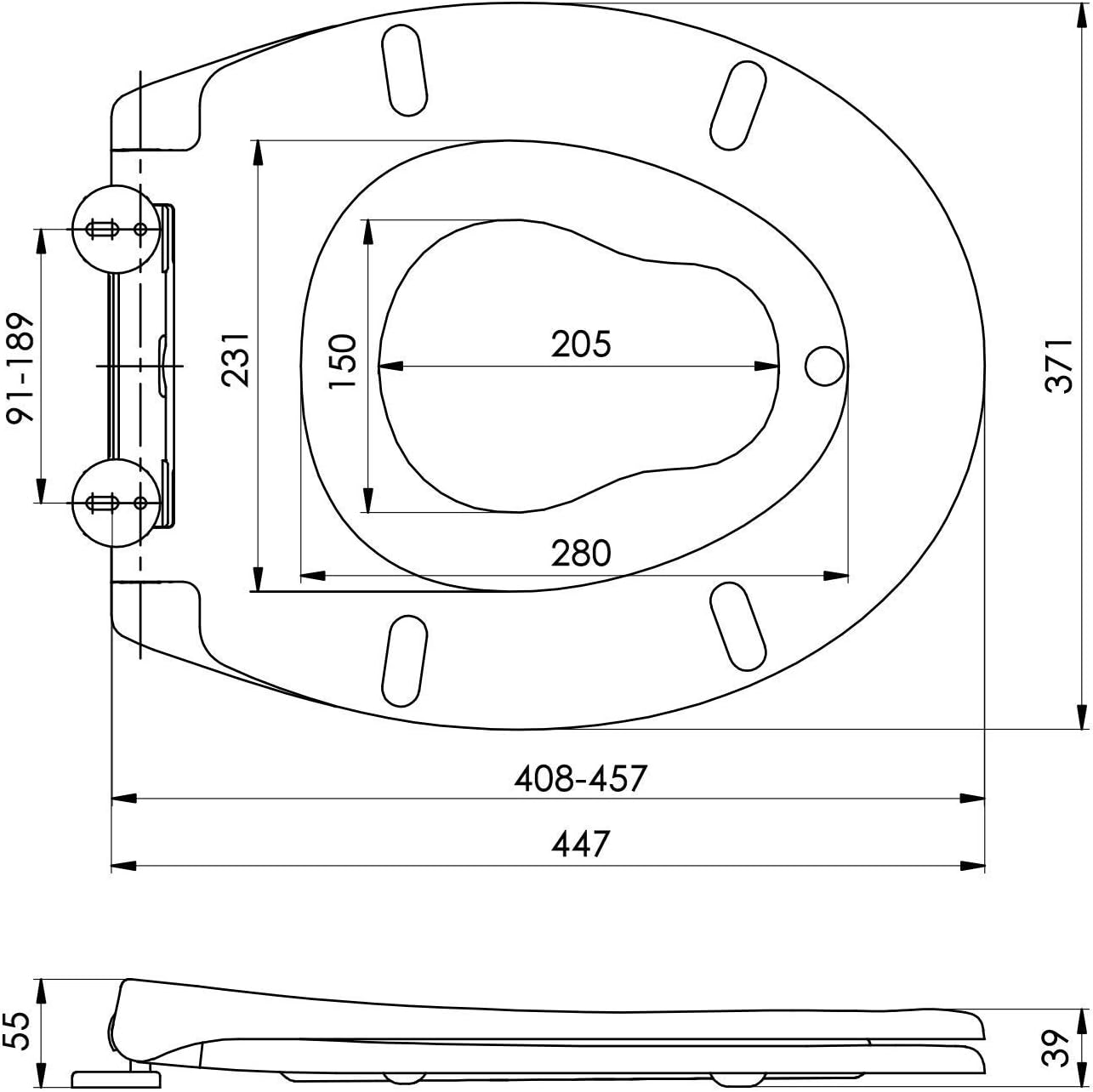 Amzdeal Family Toilet Seat with Child Seat Builtin, Soft Close Quick Release Toilet Lid, Potty