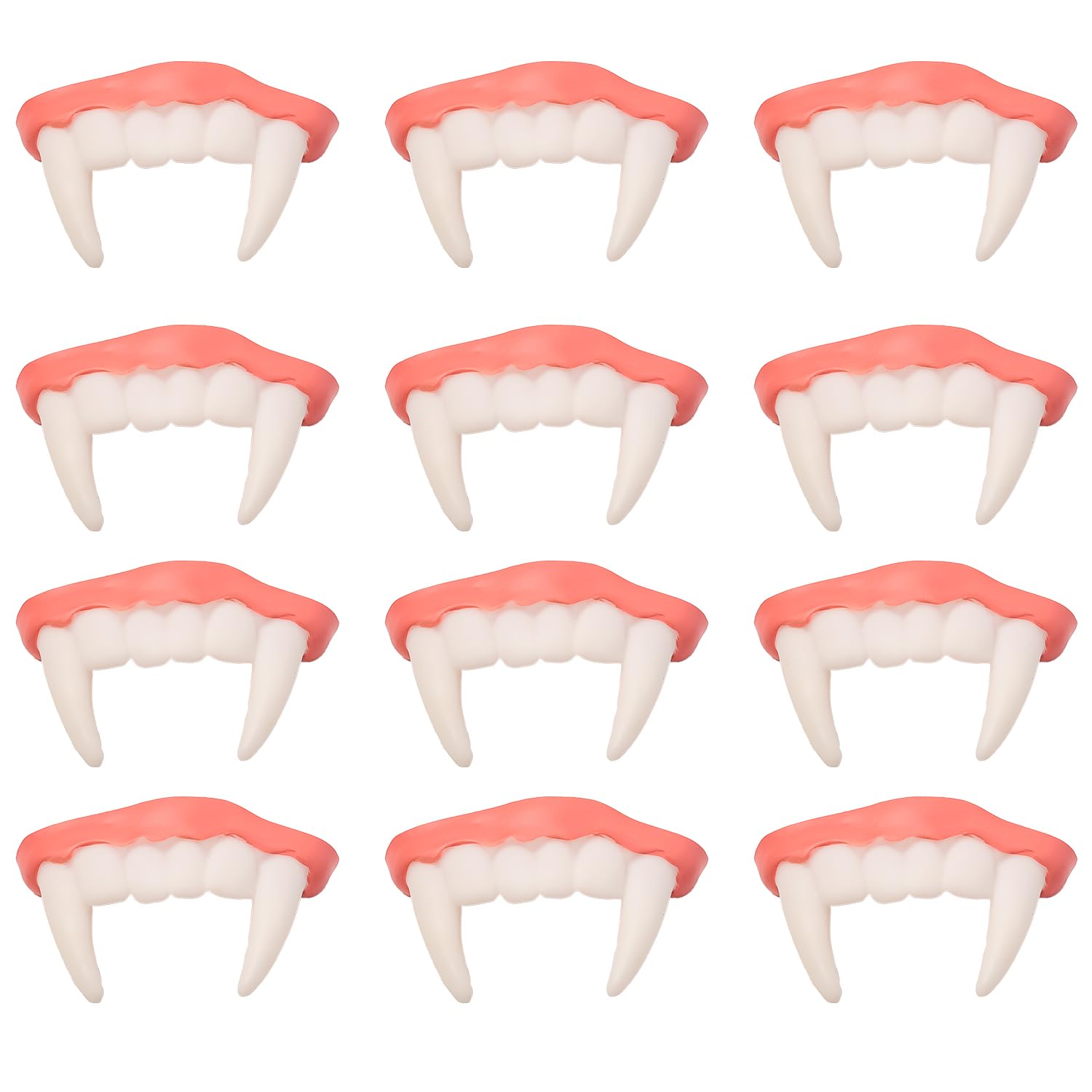 Lezevn 12Pcs Halloween Vampire Teeth Zombies Fangs Vampire Denture Teeth for Halloween Carnival Masquerade Party