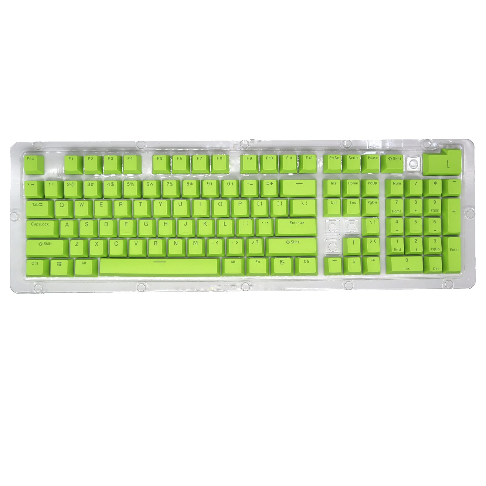 Archuu PBT Keycaps, 108 Keys P9 Mechanical Keyboard Key Caps Backlit Key Caps Character Translucent Key Caps DIY Keycaps,for 61/64/87/104/108 Key Mechanical Keyboards(green)