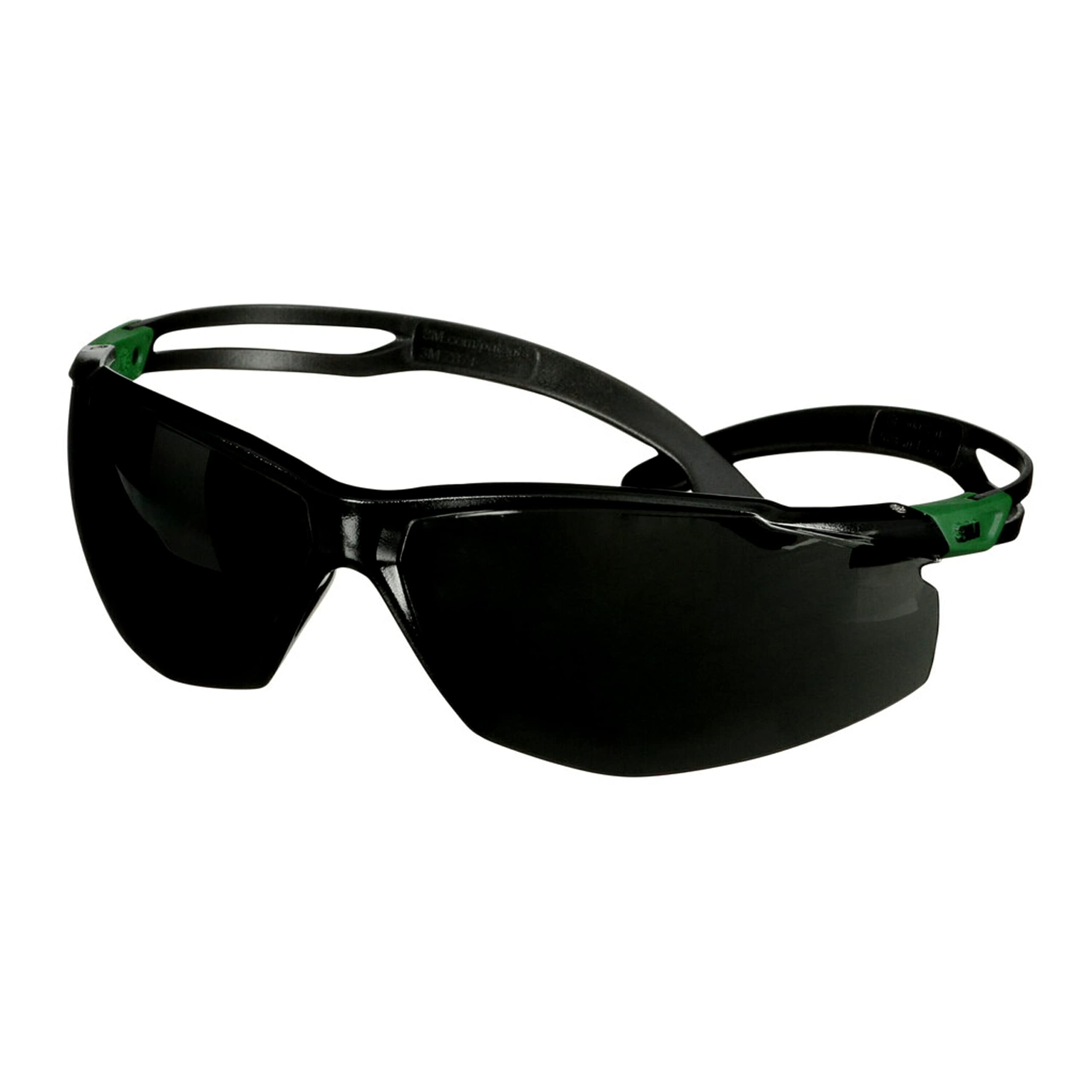 3M SecureFit 500 Safety Glasses, Green/Black frame, Anti-Scratch + (K), IR 5.0 Grey lens, SF550ASP-GRN-EU