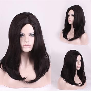 Amazon Com S Ssoy Dark Brown Wigs 45cm New Fashion Wavy Middle