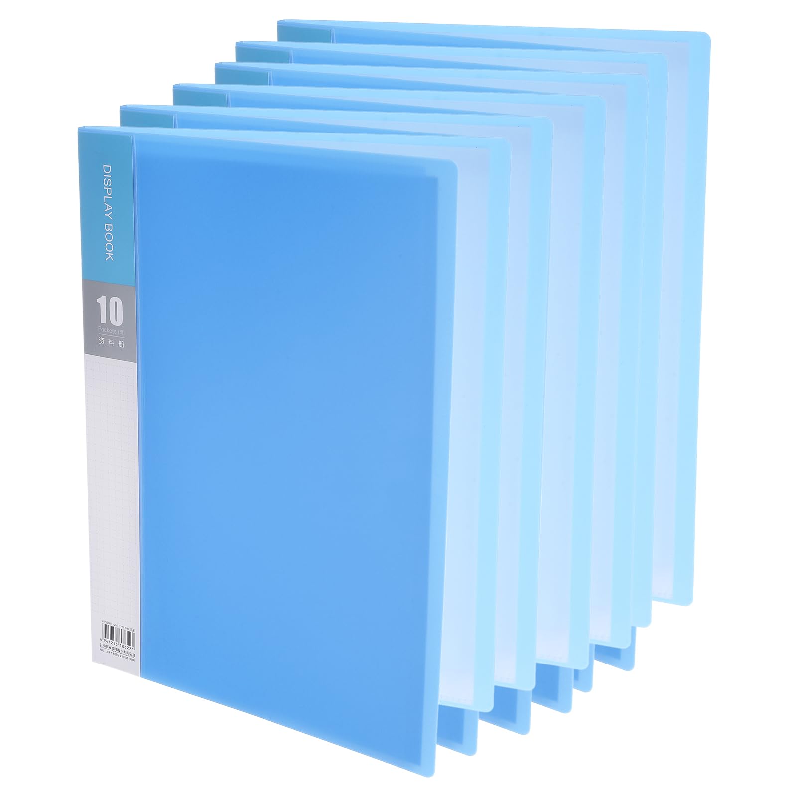 M&G 10-Pocket Binder with PP Plastic Sleeves A4(Blue), 6 Pack Art Portfolio Folder with Clear Sheet Protectors, Display 20 Pages for Organizing Documents, 310x235x10mm