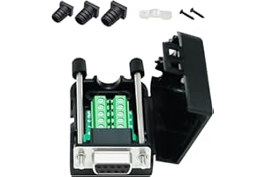 DTECH DB9 Breakout Connector to Wiring Terminal Board DB-9 Female RS232 Serial Adapter Solderless Module with Screw Terminals