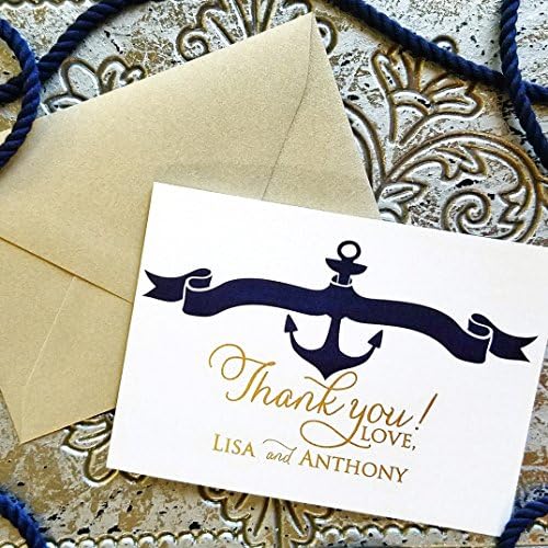 Thank you card, Nautical Thank you cards, Wedding Card, Thank you card, Wedding, Weddings, Wedding Thank you Cards, Set of 10, bride to be, Rehearsal Dinner Thank you, thank you gifts