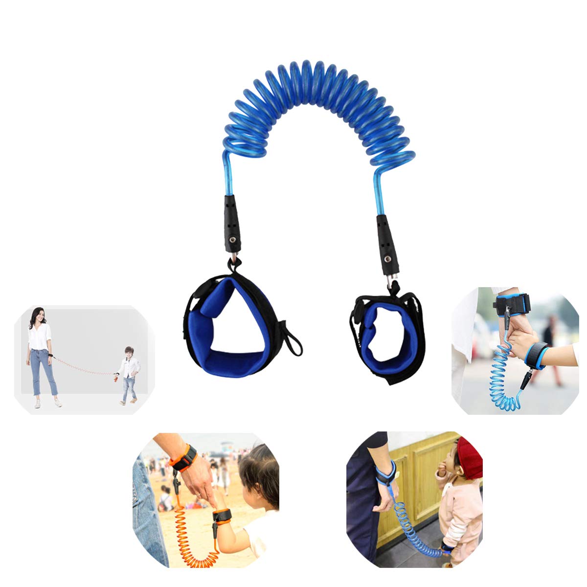 XQXC Anti Lost Wrist Chain 8FT Traction Rope, Infant Safety Sling Belt, Anti Lost Wrist Chain Traction Band, Suitable for Children Aged 1-10 Years with 360 Degree Rotatable Retractable Rope