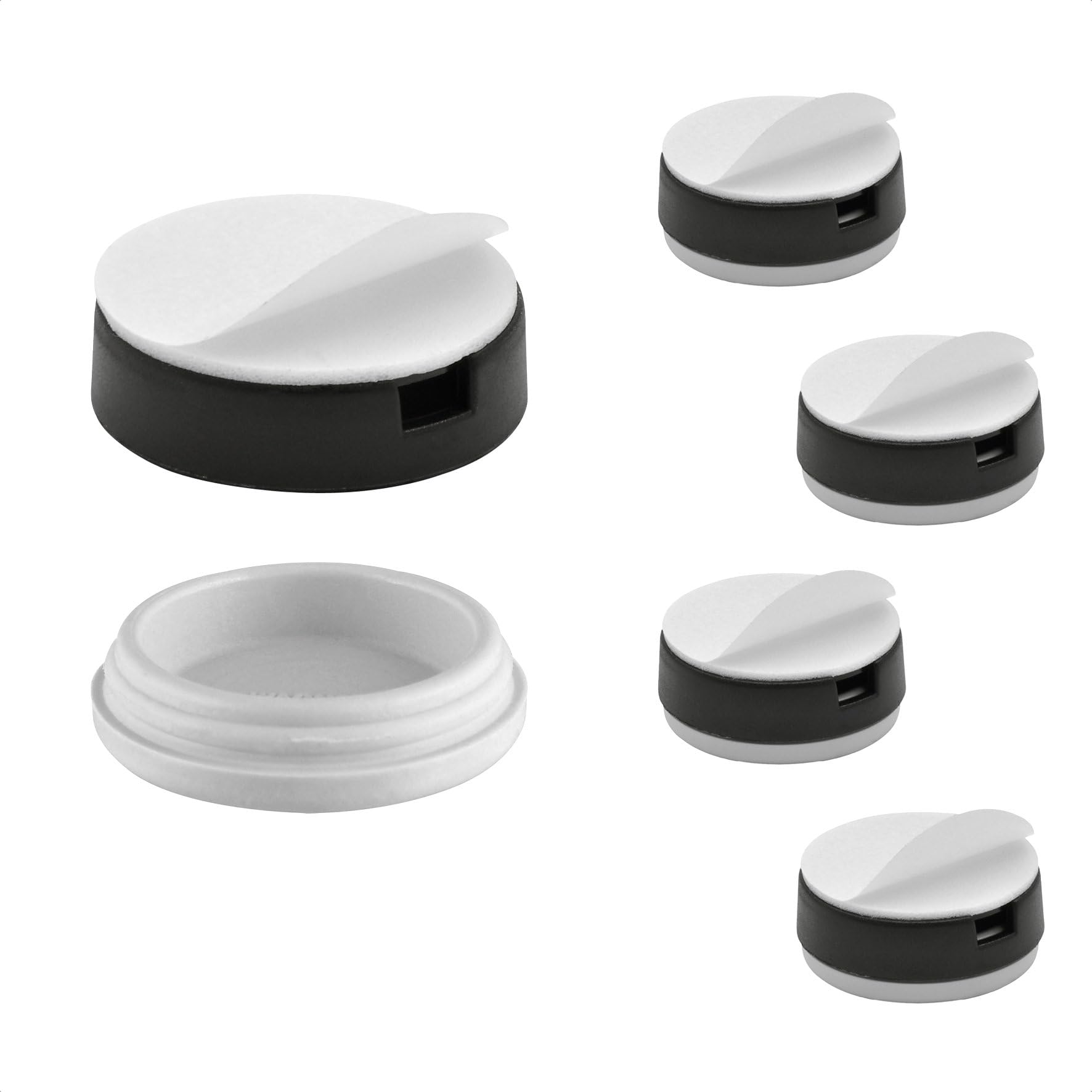 WAGNER QuickClick® Plastic glides furniture glides chair glides I 4pcs. set for gluing I 4x base+glide insert exchangeable - plastic HYPER - diameter Ø 25 mm - Made in Germany - 15830800