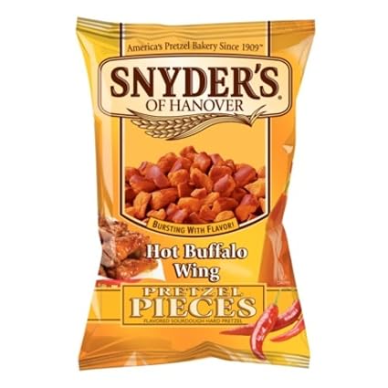 Amazon.com: Snyder's Pretzel: Hot Buffalo Wing Pieces, 2.25 Oz. - 10  Pack!!!!