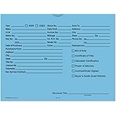 Printed Vehicle Deal Envelopes 9x12 Deal Jackets (100 shrink wrapped) (Blue)