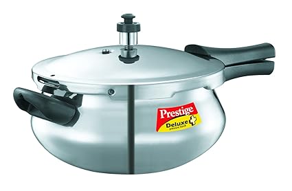 Prestige Deluxe Plus Junior Induction Base Aluminium Pressure Handi, 4.8 Litres, Silver