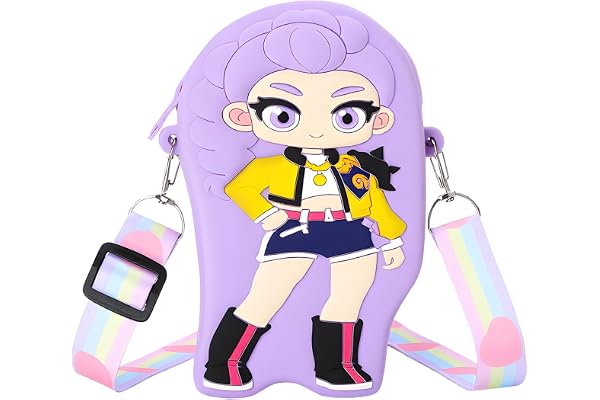 Kawaii K-pop Mini Crossbody Bag with Zipper, Anime Wallet Purse with Lanyard, Cute Cartoon Shoulder Bag for Girls Birthday Gifts