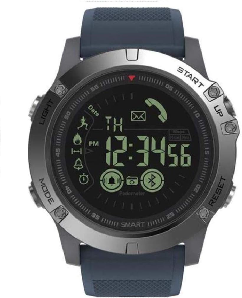 T1 Tact Military Grade Super Tough Smart Watch Outdoor Sports Talking Watch Mens Digital Sports Watch Waterproof Outdoor Pedometer Calorie Counter Multifunction Bluetooth Smart Watch (Blue)