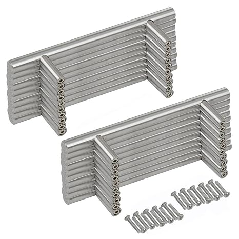 Yaheetech 20 Stück Möbelgriff Schrankgriff Küchengriff aus Edelstahl Ø 12 mm, 96 mm