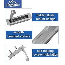 HOMOTEK Recessed Pocket Door Pull Handle, Edge
