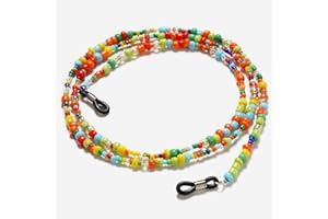 Multi-Colour Beaded Eyeglasses Chain Anti-Slip Sunglass Spectacle Retainer Cord Eyeglass Lanyard Clip for Women Girls,Style 1