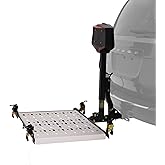 Electric Mobility Scooter Carrier for Car, SUV, 350 lb Cap, Silver Spring | No drilling required, easy up/down switch, license plate holder, on/off key, tie down strap included