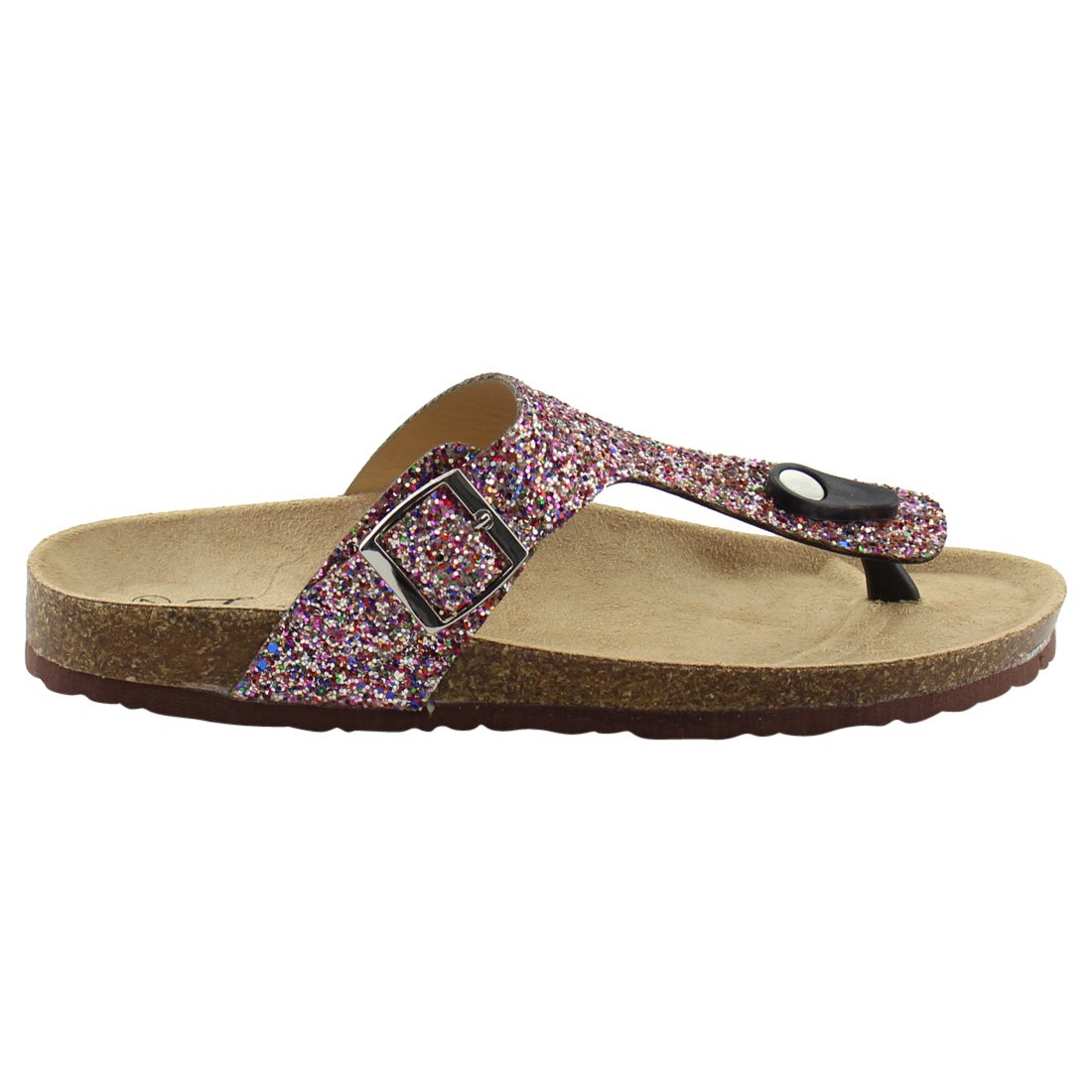 FOREVER FR20 Women's Glitter Thong Slide Flip Flop Sandals, Color:Multi, Size:7.5 - Image 6