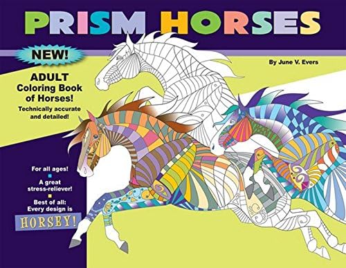 Prism Horses Adult Coloring Book