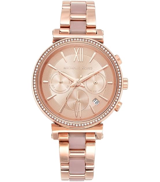 Michael Kors Parker Stainless Steel Watch With Glitz Accents