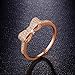 DIFINES Fashion Cute Bow Knot CZ 18k Rose Gold Plated Eternity Band Engagement Promise Rings for Girls Women, Size 6
