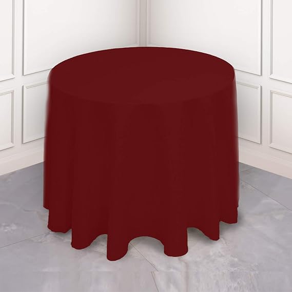 Kadut Burgundy Tablecloth 108" Inch Round Tablecloths for