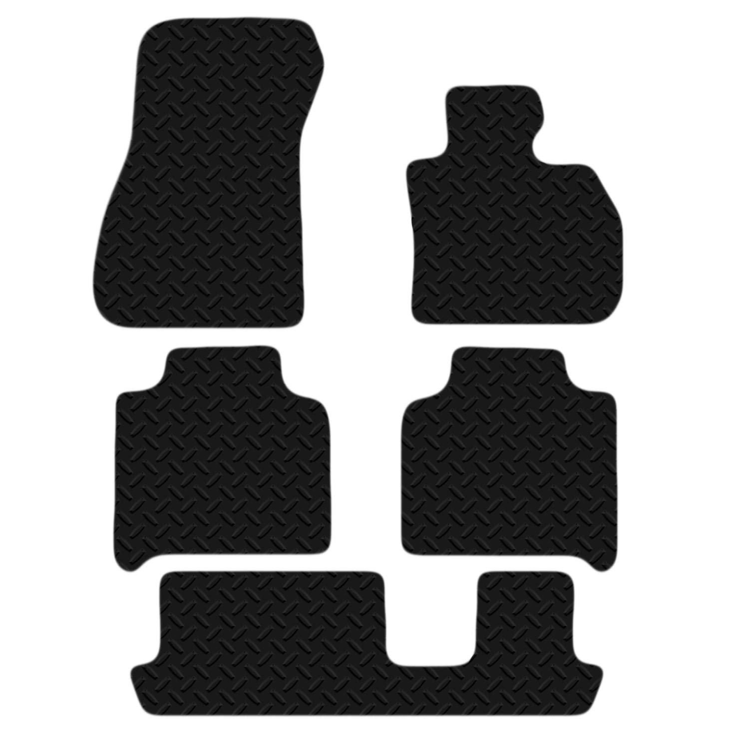 Carsio Car Mats For BMW 2 Series GT Gran Tourer 14+ 3mm 4pc Set Tailored Fit Rubber Floor Mat Complete Accessory Black Custom Fitted - Anti-Slip Backing, Heavy Duty & Waterproof