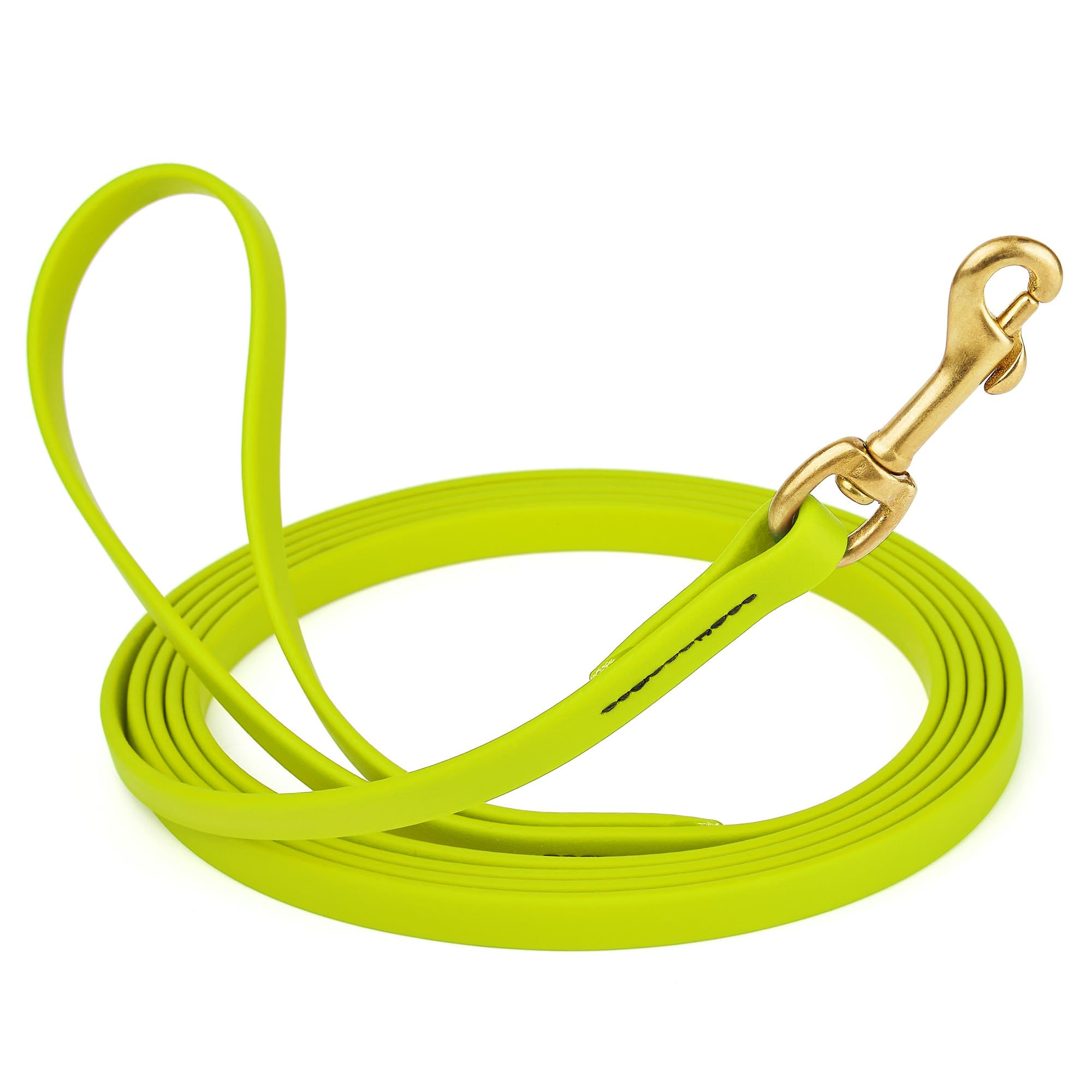 Viper Biothane K9 Working Dog Leash Waterproof Lead for Tracking Training Schutzhund Odor-Proof Long Line with Solid Brass Snap for Puppy Medium and Large Dogs, 20ft Safety Yellow Image
