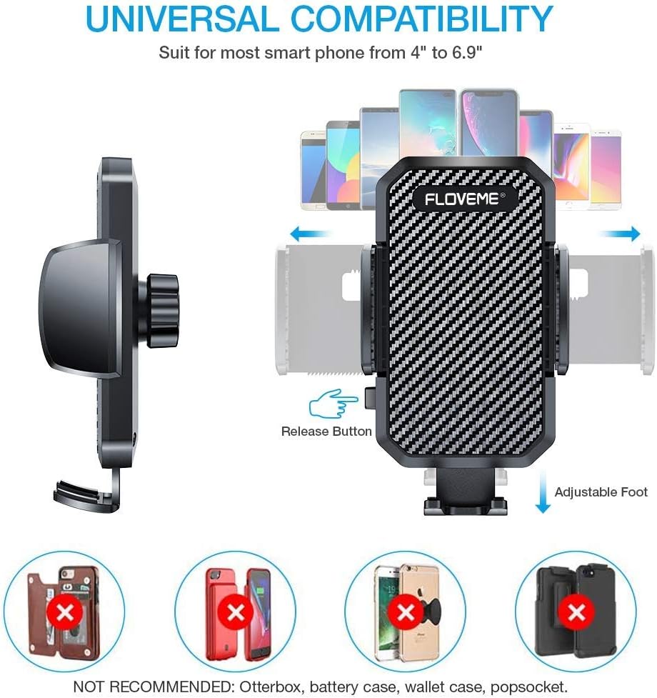 FLOVEME Car Phone Holder Windscreen Upgraded Long Arm Gooseneck Adjustable Car Phone Mount Compatible with iPhone 13 12 Pro Max Samsung Holder - Image 5
