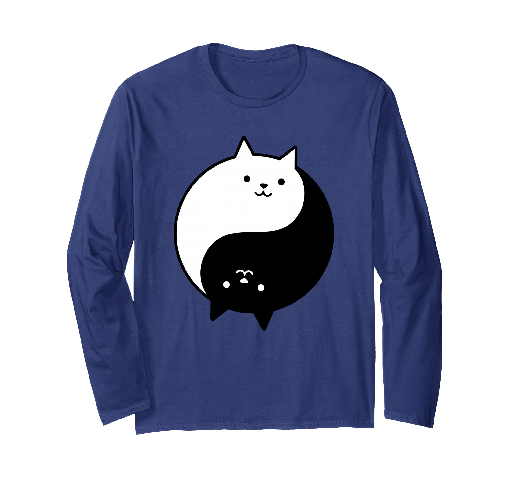 Cute Cats Yin Yang Yoga Zen Kitty Black and White Cat Long Sleeve T-Shirt