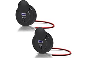Obeaming 12V USB Outlet, 30W PD Type-C & 18W QC3.0 RV USB Charger Socket, Dual Port Quick Charger Panel Wall Mount for Camper Car Van Trailer Truck Boat Golf Cart (2 PCS)