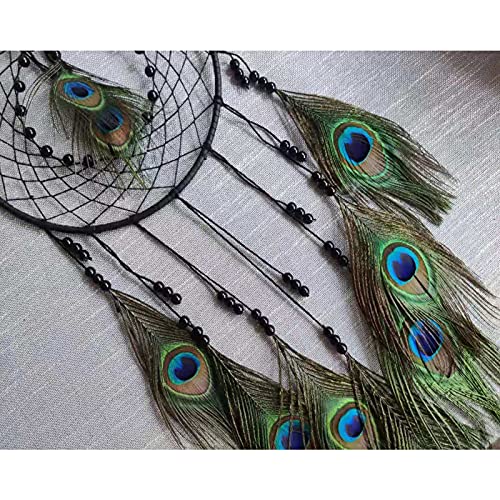 Dream Catcher with Peacock Feathers, Handmade Dream Catcher for Kids, Bedroom, Wedding Party, Blessing Gift