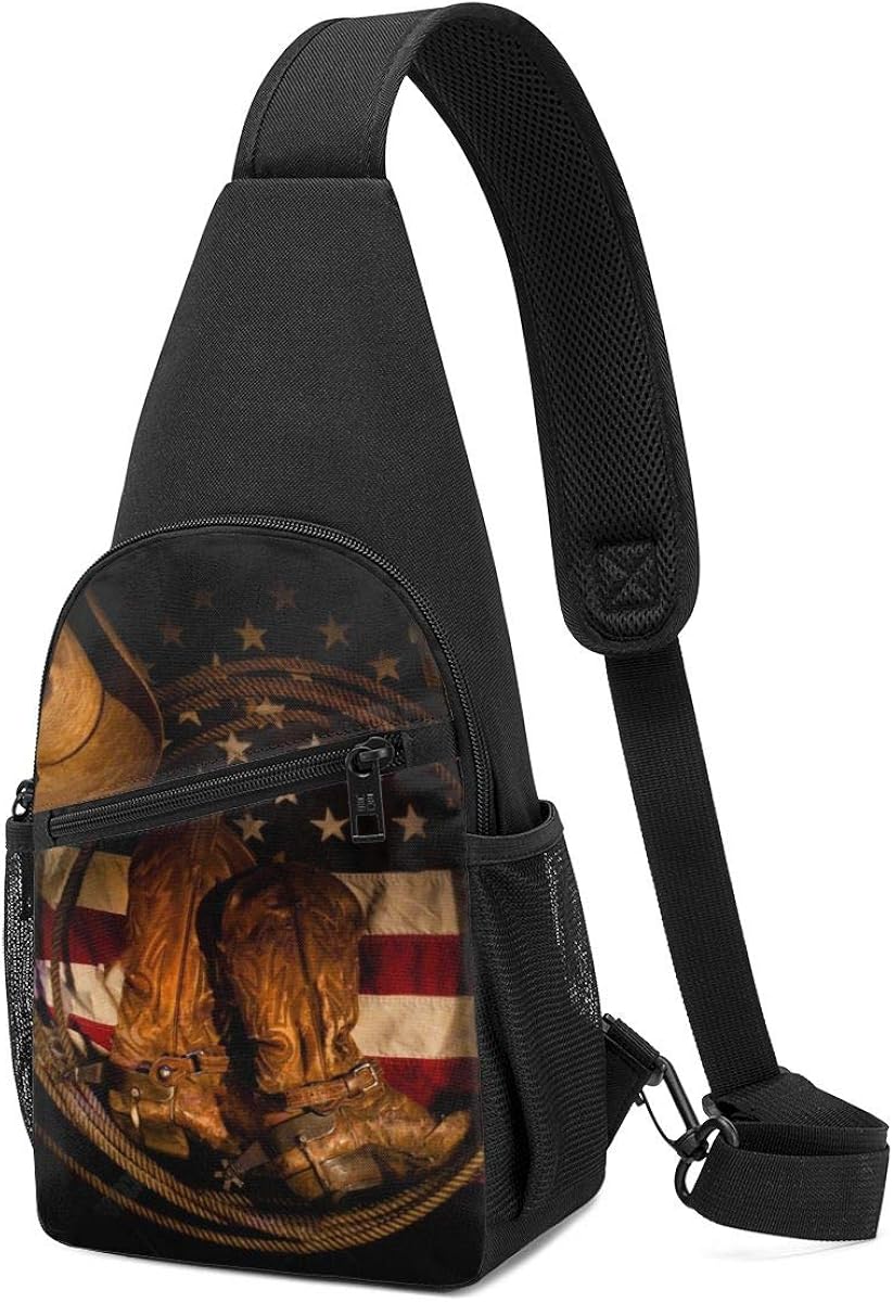 Sling Bag Backpack Western Cowboys Boots Crossbody Bags For Women Travel Hiking
