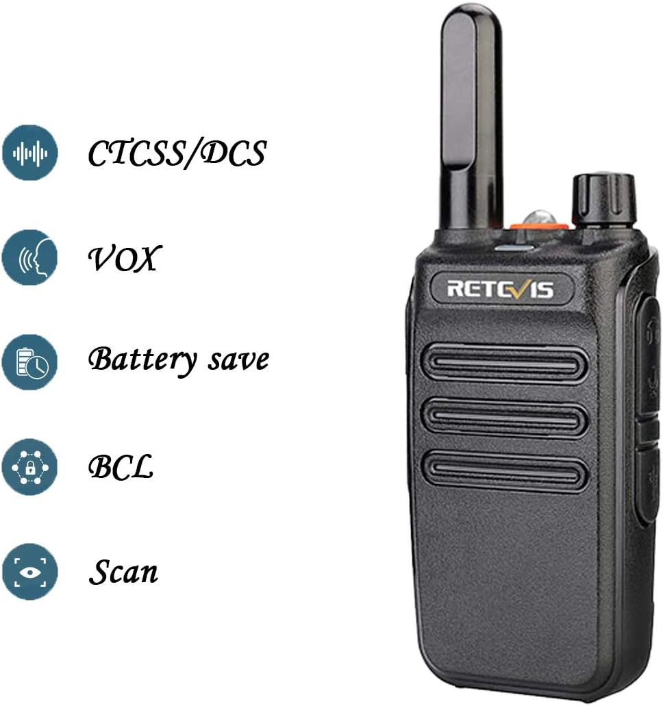 Retevis RB635 Walkie Talkie, LED Flashlight, PMR446 Mini 2 Way Radio Portable for Adults VOX Hands Free - Image 3