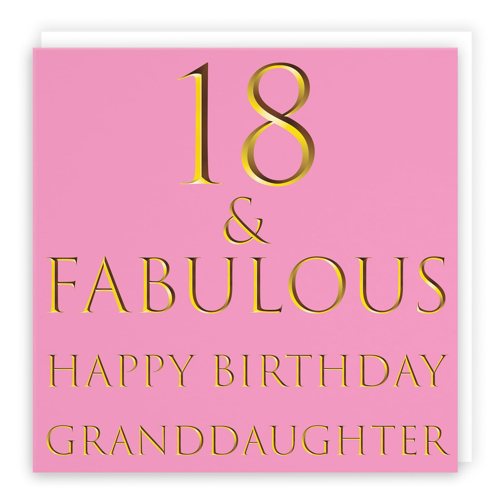 Hunts England - Large Granddaughter 18th Birthday Card - 18 & Fabulous - Happy Birthday Granddaughter - Still Totally Fabulous Collection - Large - 210 x 210 mm - Age 18