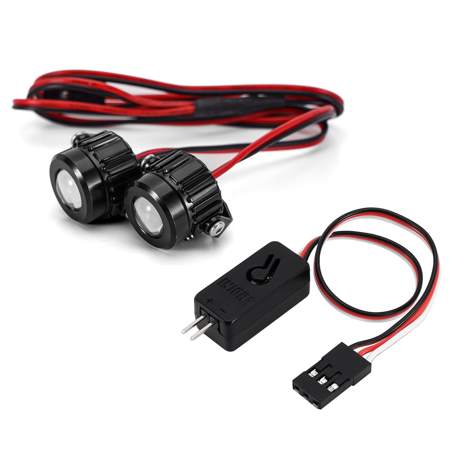 INJORA Aluminium Super Bright LED Lights with Controller Switch for SCX10 TRX4 1/10 1/8 RC Crawlers Upgrade โ image 1