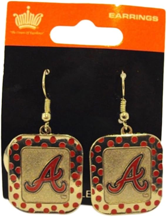 MLB Atlanta Braves Polka Dot Earrings Sports & Outdoors