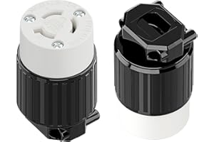 (2Pack) NEMA L6-15R Locking Plug, (ETL Listed) Cord End Connector, Twist Lock L6-15 15Amp 250Volt Female AC Connector, Indust