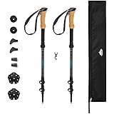 Cascade Mountain Tech Trekking Poles - Carbon Fiber Strong Adjustable Hiking or Walking Sticks - Lightweight Quick Adjust Locks