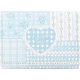 Sunwel Fashion Coquette Patchwork Prints Cute Wallet Small Wallet Card Holder ID Window for Women Girls (BLUE)