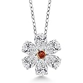 Gem Stone King 925 Silver and 10K Yellow Gold Lab Grown Diamond and Red Garnet Pendant Necklace for Women | 2.17 Cttw | Gemstone April Birthstone | Pear Shape 6X4MM | With 18 Inch Chain