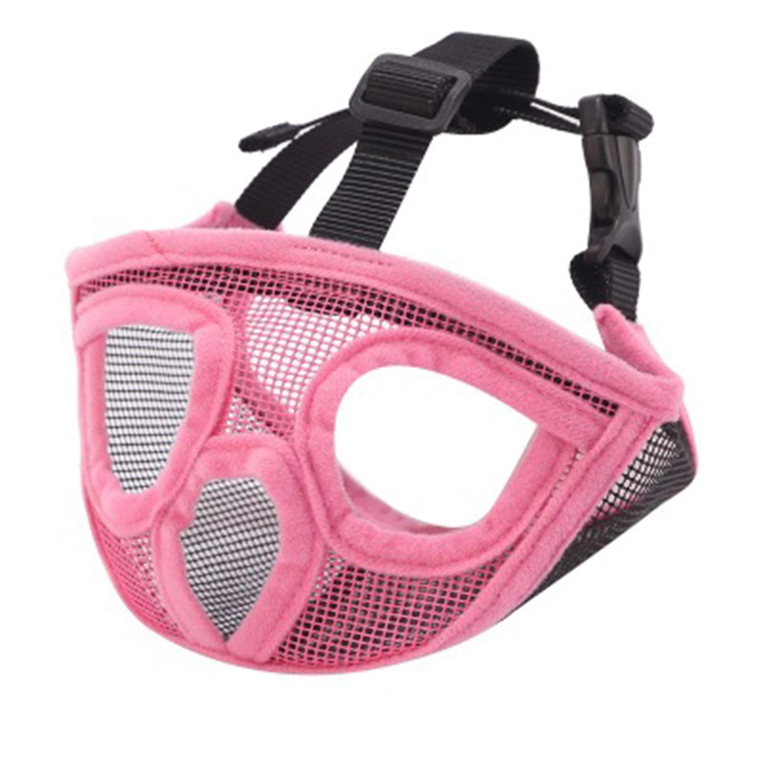 Short Snout Dog Muzzle Breathable Mesh Bulldog Muzzles Adjustable Dogs Mouth Cover British French Bulldog Muzzle with Flattened to Prevent Biting Barking Chewing Dog Mask for Small Medium Large Dogs