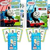Thomas the Train Flash Cards and Workbook Super Set Toddler Kids -- 2 Workbooks (Alphabet and Numbers), ABC Flash Cards, Numbers Flash Cards, Reward Stickers